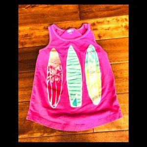Girls Pink Surf Board Tank